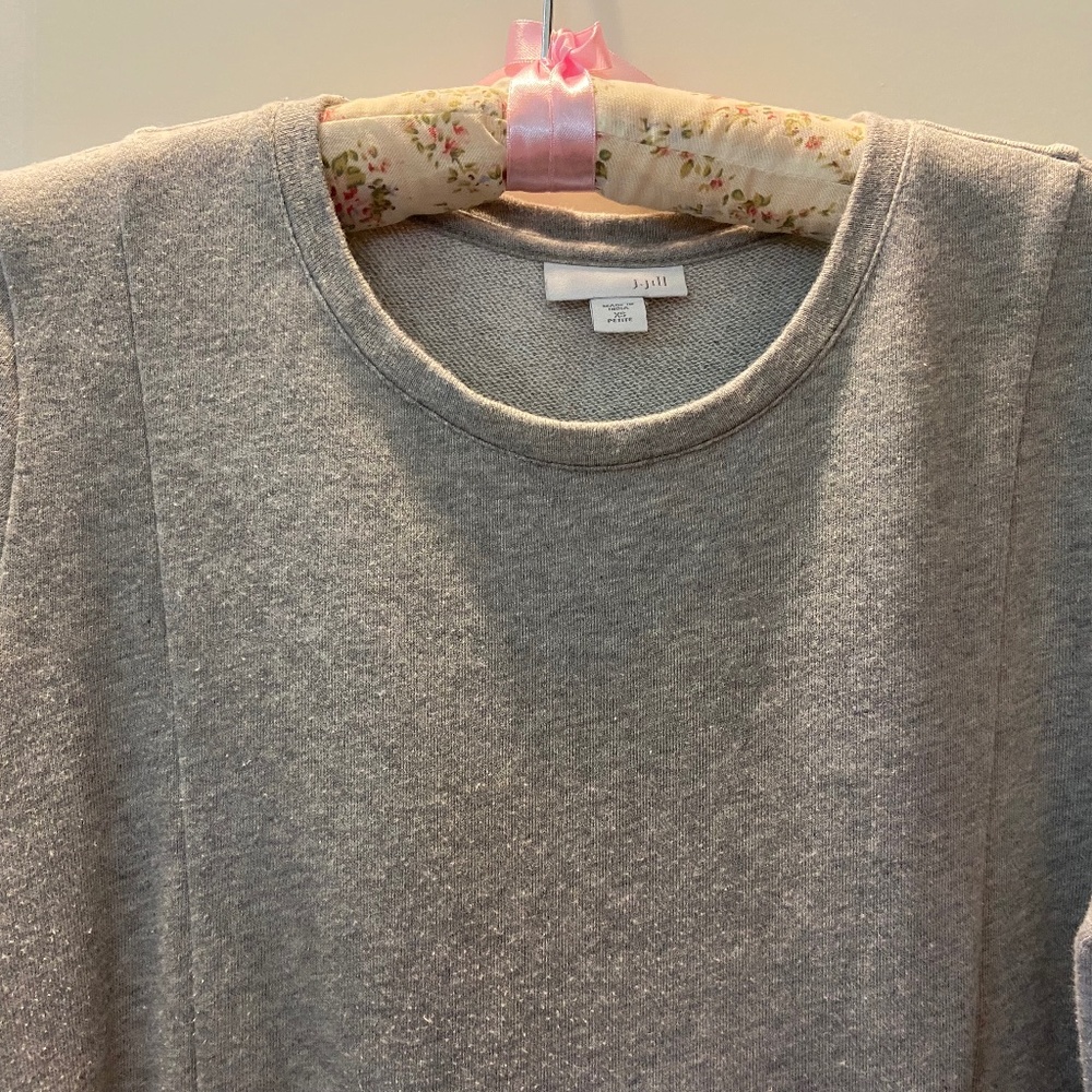 J Jill Light Grey Heather Sweatshirt Dress; Soft, Cozy; Long Sleeve; XSP; EUC - Picture 4 of 11